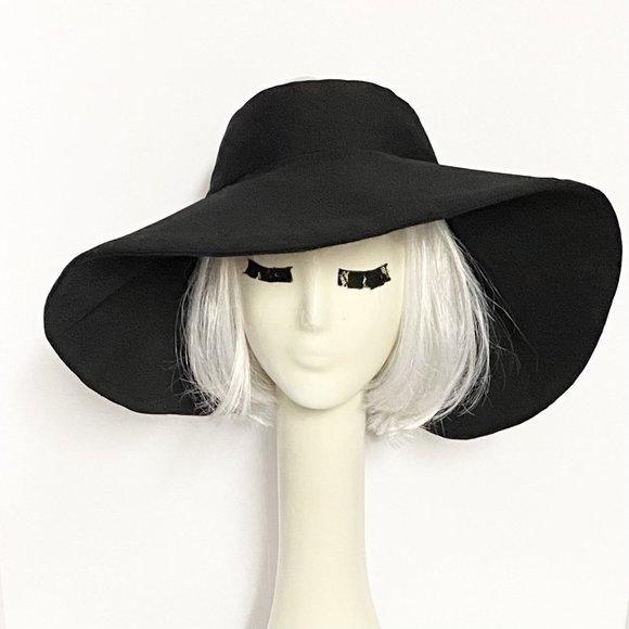 Wide Brim Black Sun Hat
